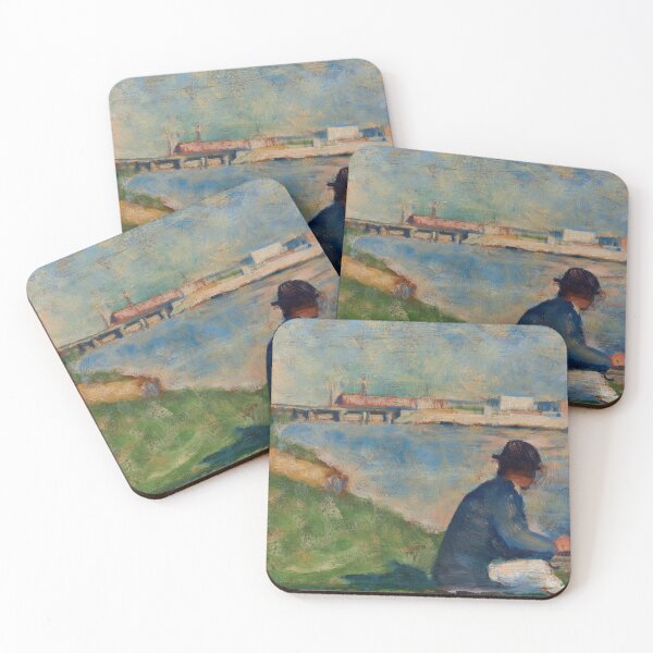 Item preview, Study for Bathers at Asnières by Georges Seurat: Neo Impressionist River Scene designed and sold by artofuniverse.