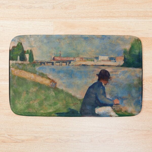 Item preview, Study for Bathers at Asnières by Georges Seurat: Neo Impressionist River Scene designed and sold by artofuniverse.