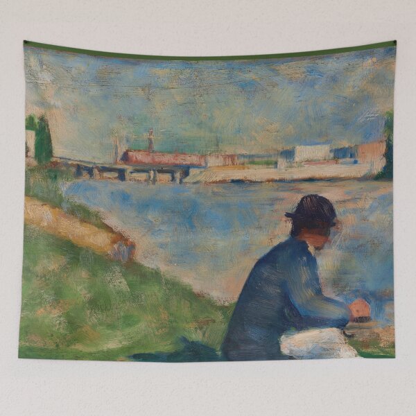Item preview, Study for Bathers at Asnières by Georges Seurat: Neo Impressionist River Scene designed and sold by artofuniverse.