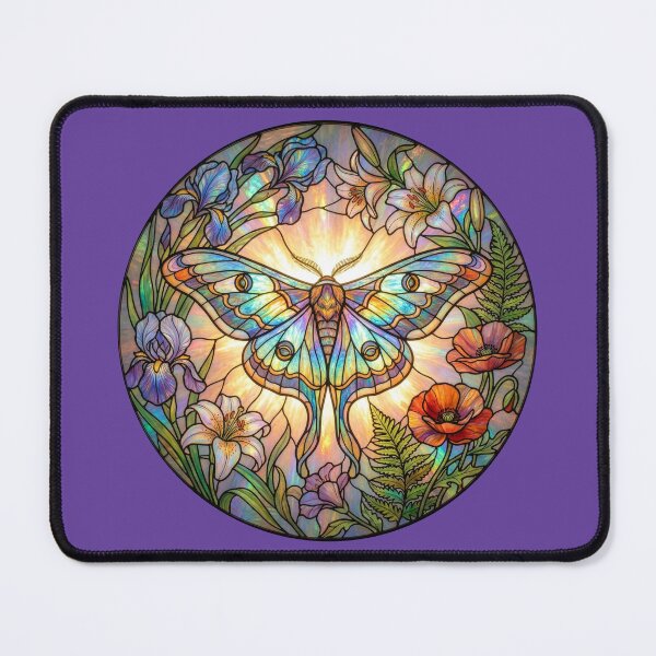 Item preview, Round Stained Glass Emperor Moth designed and sold by Tridentulus.