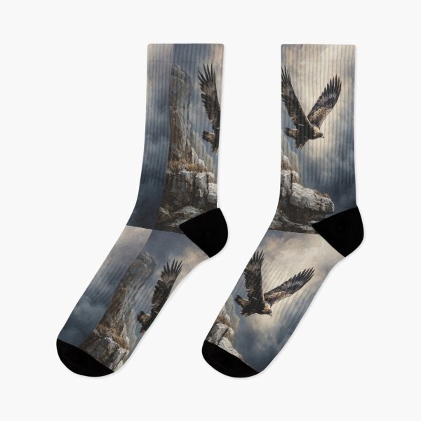 Item preview, A powerful Golden Eagle descending toward rocky cliffs, Birds in Motion designed and sold by CDC40.