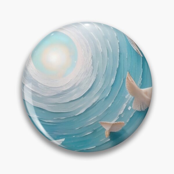 Item preview, Ethereal Ocean Spiral: Seashells and Wings in Harmony designed and sold by Serene Strokes Art.