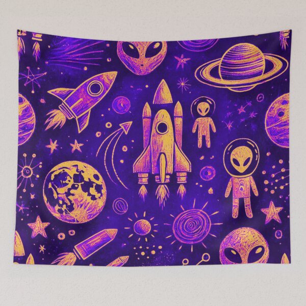 Item preview, space themed pattern designed and sold by TEEJAMBOREE.