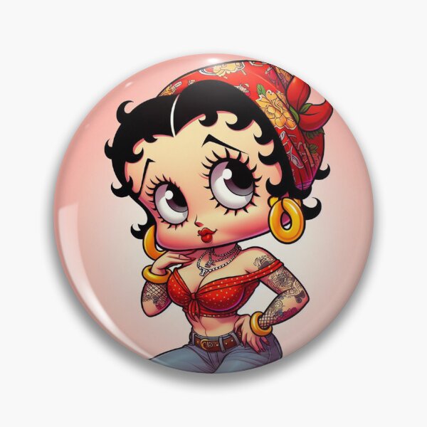 Item preview, Betty Boop Chola Style Latina Cartoon – Retro Pin-Up Tattoo Art T-Shirt & Sticker designed and sold by DiamondSkyShirt.