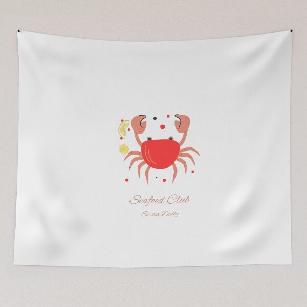 Item preview, Seafood Lovers Club – Colorful Crab Illustration Ocean Design designed and sold by gluxdesing.