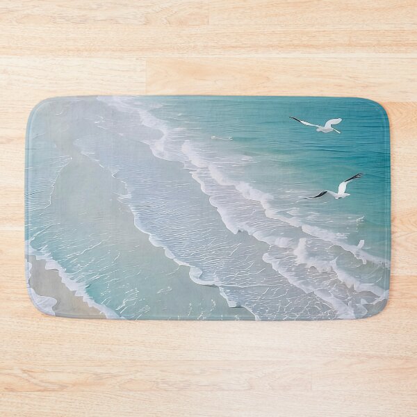 Item preview, Azure Rhythms: Seagulls Over Pastel Ocean Waves designed and sold by Serene Strokes Art.
