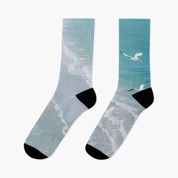 Item preview, Azure Rhythms: Seagulls Over Pastel Ocean Waves designed and sold by Serene Strokes Art.
