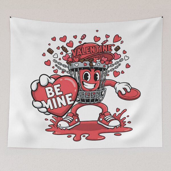 Item preview, cute disc golf player hearts valentine graphic designed and sold by ArtDesignTp.