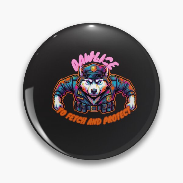 Item preview, Husky Pawlice Police Dog Neon Street Art - Funny Fetch and Protect designed and sold by ruipls.