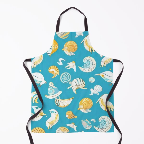 Item preview, Azure Shore Treasures: Stylized Birds and Shells Pattern designed and sold by Serene Strokes Art.