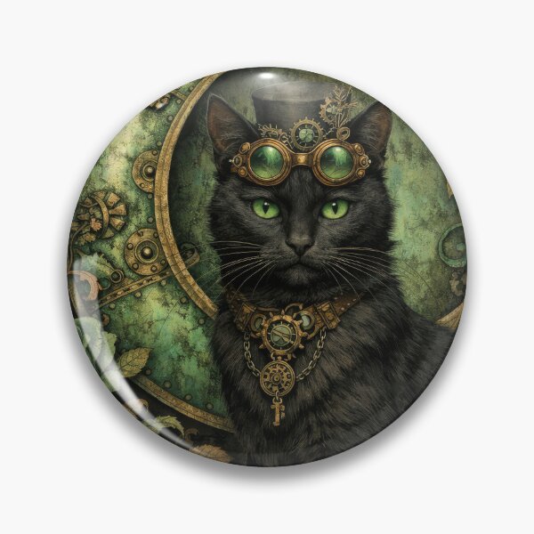 Item preview, Gothic Steampunk Black Cat Moon Alternative designed and sold by scicilysimonee.