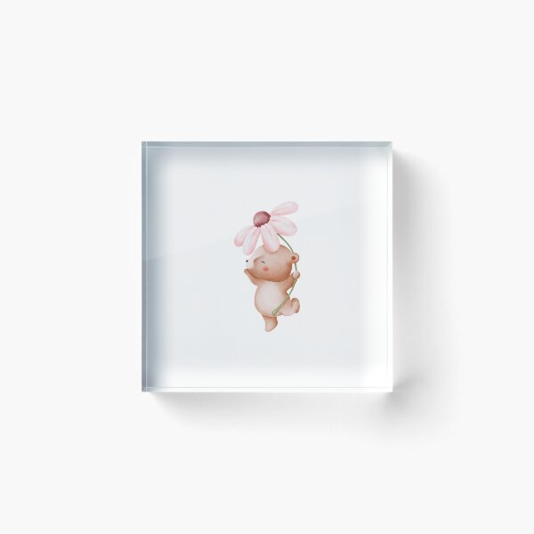 Item preview, Watercolor Teddy Bear Flower - Adorable Spring Vibe designed and sold by FuzionRaptor.