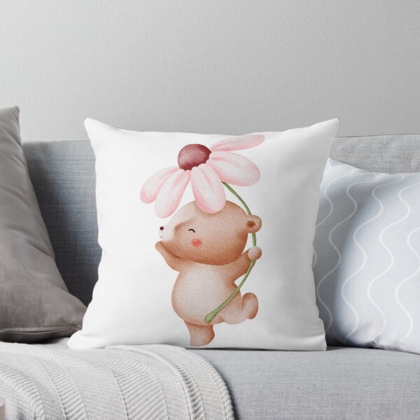 Item preview, Watercolor Teddy Bear Flower - Adorable Spring Vibe designed and sold by FuzionRaptor.