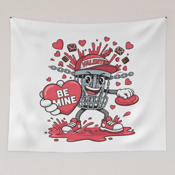 Item preview, disc golf valentine hearts funny player design designed and sold by ArtDesignTp.