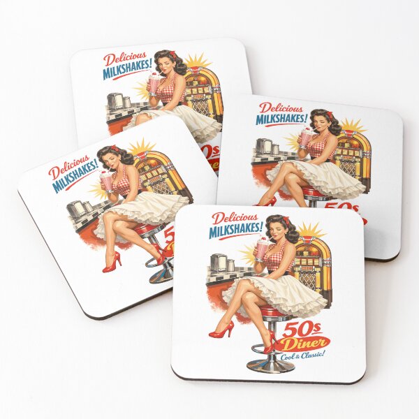 Item preview, Retro 50s Diner Pin-Up: Rockabella & Milkshake designed and sold by Pineapple-Tree.