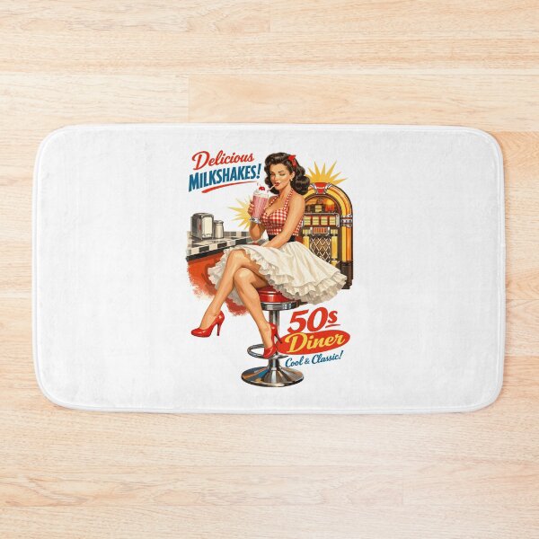Item preview, Retro 50s Diner Pin-Up: Rockabella & Milkshake designed and sold by Pineapple-Tree.