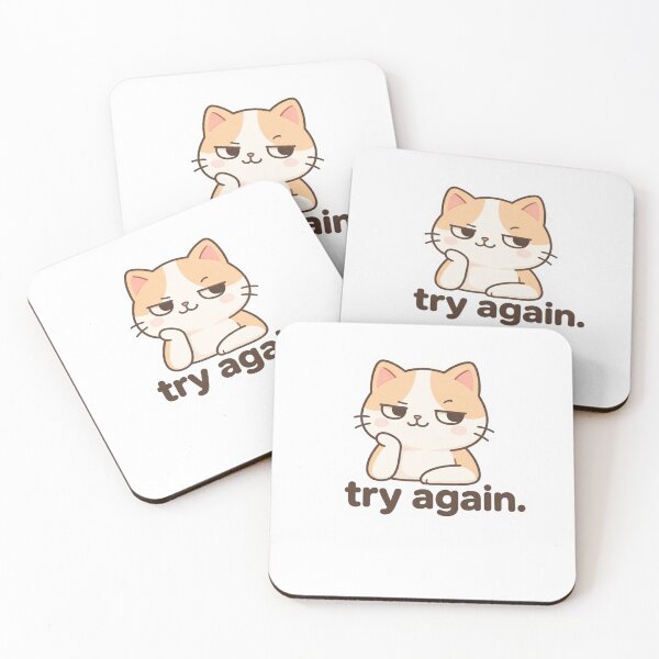 Item preview, Copy of ? Funny Judging Cat "Try again" Cute Kawaii Meme Sticker designed and sold by ZYNORAworld.