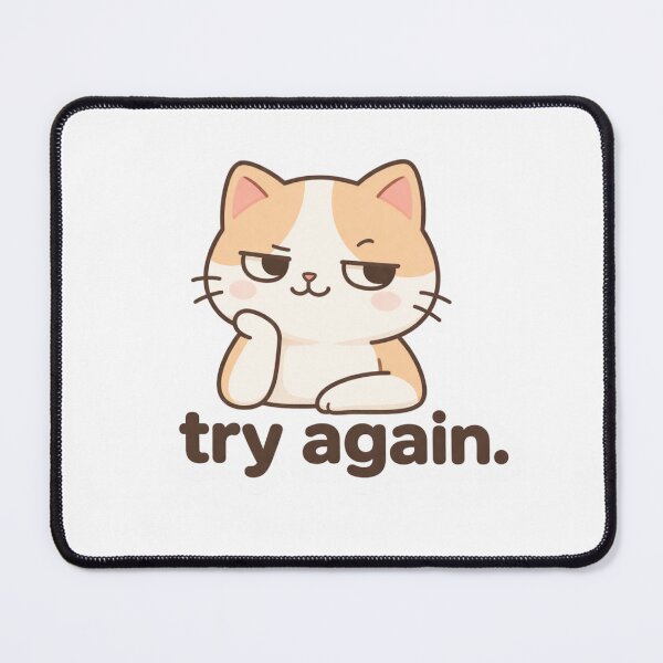 Item preview, Copy of ? Funny Judging Cat "Try again" Cute Kawaii Meme Sticker designed and sold by ZYNORAworld.
