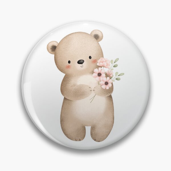 Item preview, Watercolor Woodland Bear and Spring Flowers - Adorable Forest Nature Gift designed and sold by FuzionRaptor.