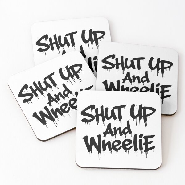 Item preview, Shut Up And Wheelie Motorcycle Stunt Rider Design designed and sold by MarekBu.