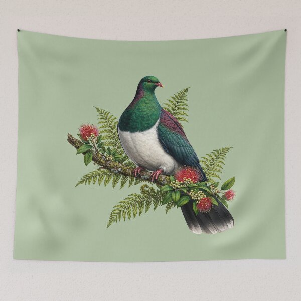 Item preview, Kereru (New Zealand Wood Pigeon) Detailed Bird Illustration designed and sold by kornkobart.