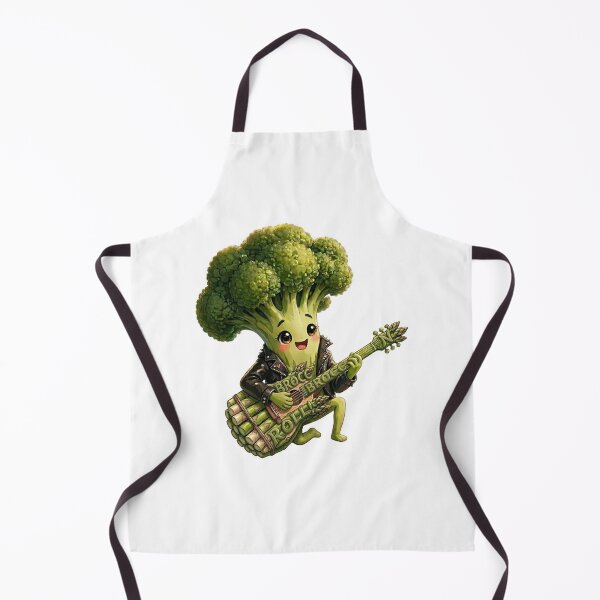 Item preview, Brocc 'N' Roll! Funny Broccoli Rockstar with Asparagus Guitar designed and sold by GreenSpiritShop.