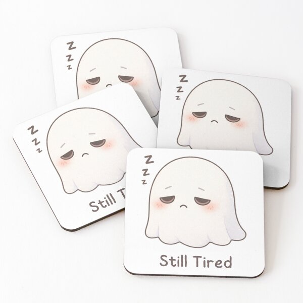 Item preview, Still Tired Ghost | Cute Kawaii Aesthetic | Low Energy Mood Design designed and sold by The Mood Index.