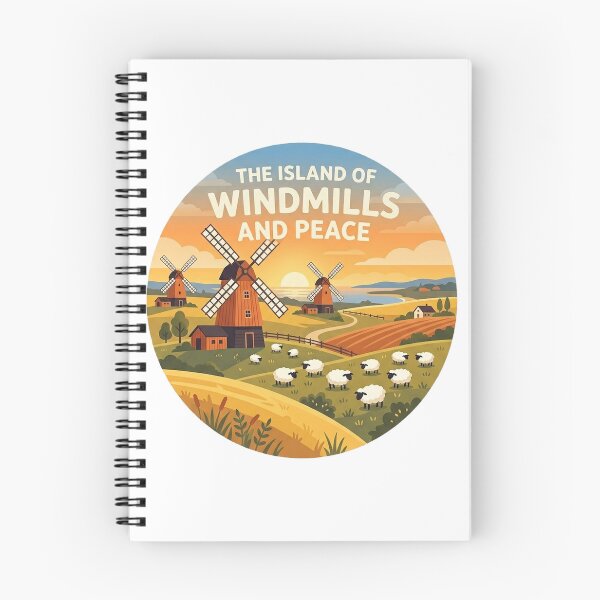 Item preview, The Island of Windmills and Peace Landscape designed and sold by MIArt Studio.