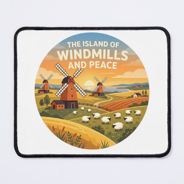 Item preview, The Island of Windmills and Peace Landscape designed and sold by MIArt Studio.