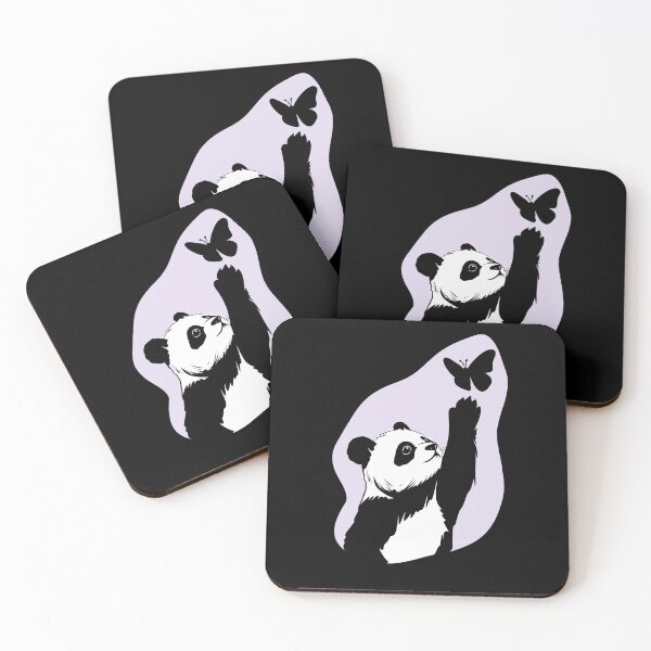 Item preview, Cute Panda Playing with Butterfly Design designed and sold by CharmingArt23.
