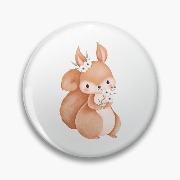Item preview, Watercolor Squirrel with Spring Flowers - Adorable Woodland Nature Gift designed and sold by FuzionRaptor.
