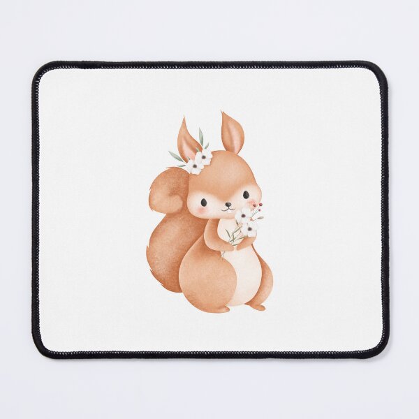 Item preview, Watercolor Squirrel with Spring Flowers - Adorable Woodland Nature Gift designed and sold by FuzionRaptor.