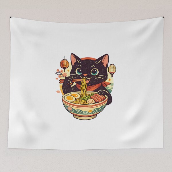 Item preview, Ramen Cat – Lantern Feast designed and sold by LuveraxArt.