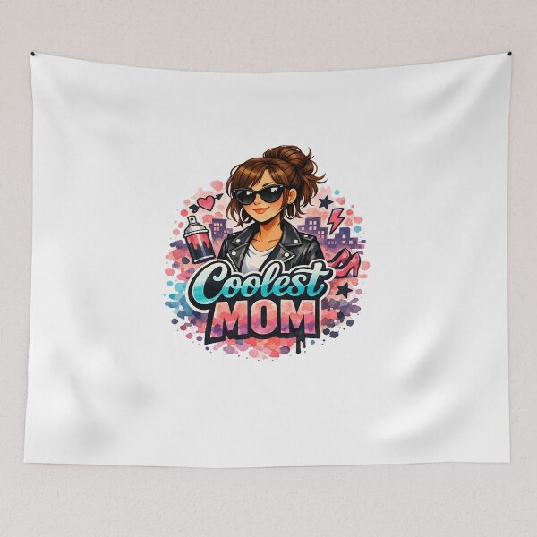 Item preview, Coolest Mom Ever Graffiti Art Fashion Brunette funky Mother designed and sold by VISO-art.