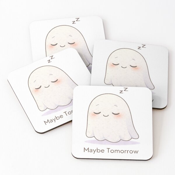 Item preview, Maybe Tomorrow Ghost | Cute Kawaii Aesthetic | Lazy Mood Design designed and sold by The Mood Index.