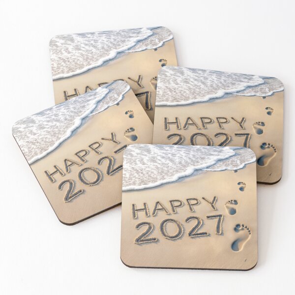 Item preview, New Year 2027 Beach with Footprints designed and sold by Maria Dryfhout.