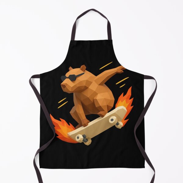 Item preview, Capybara Skater Fire Low Poly Art designed and sold by LakituShop.