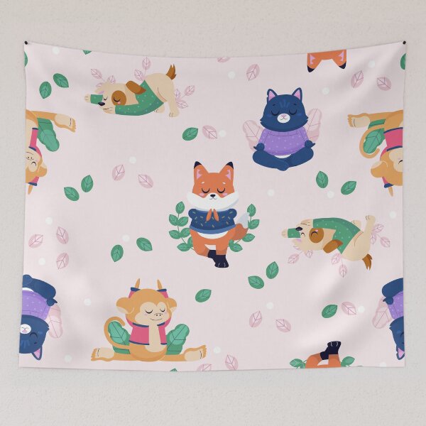Item preview,  cute yoga fox animals pastel pink designed and sold by Gossip Rag.