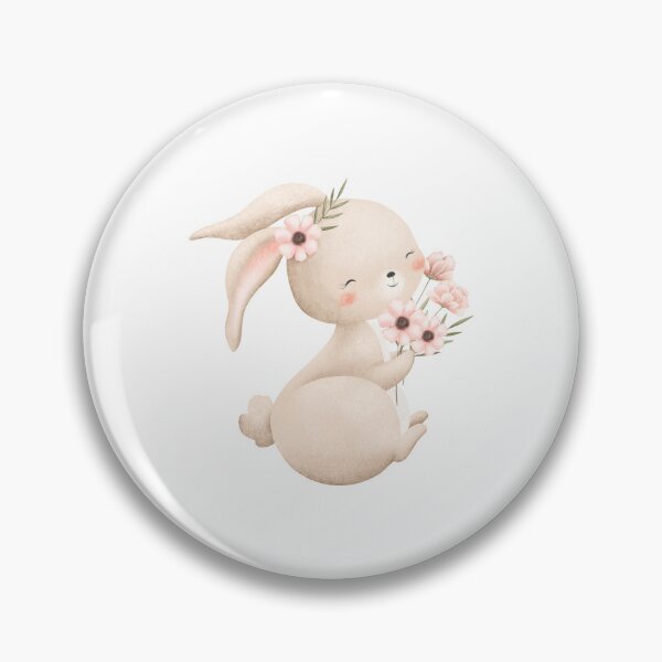 Item preview, Watercolor Rabbit with Spring Flowers - Adorable Woodland Nature Gift designed and sold by FuzionRaptor.