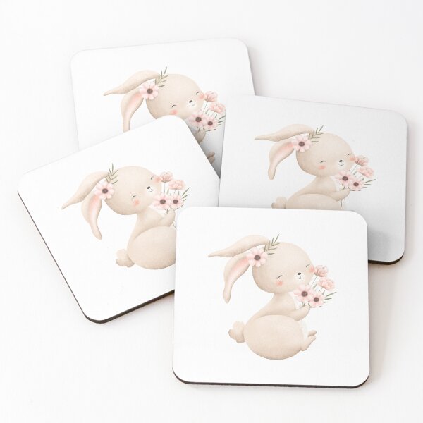 Item preview, Watercolor Rabbit with Spring Flowers - Adorable Woodland Nature Gift designed and sold by FuzionRaptor.