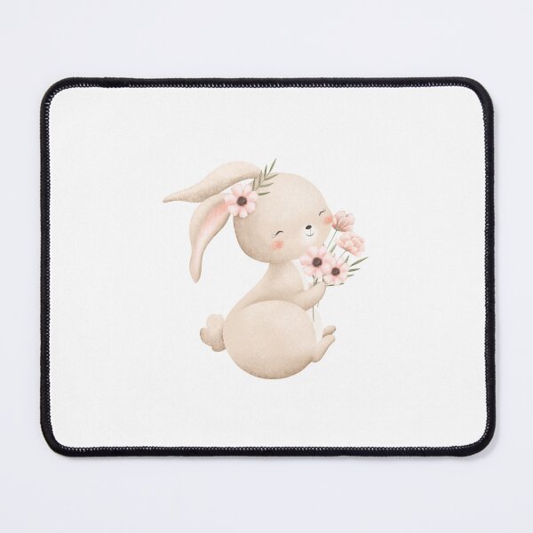 Item preview, Watercolor Rabbit with Spring Flowers - Adorable Woodland Nature Gift designed and sold by FuzionRaptor.