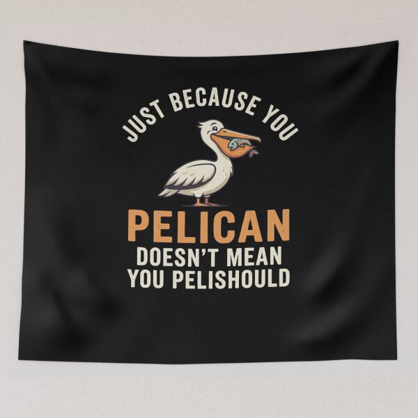 Item preview, Pelican Punny Bird with Fish Clever Wordplay designed and sold by snowry.