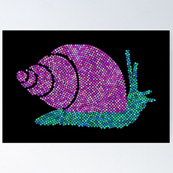 Aperçu de l'œuvre Mosaïque artistique à points d'escargot bleus et roses créée et vendue par MSBM Designs.