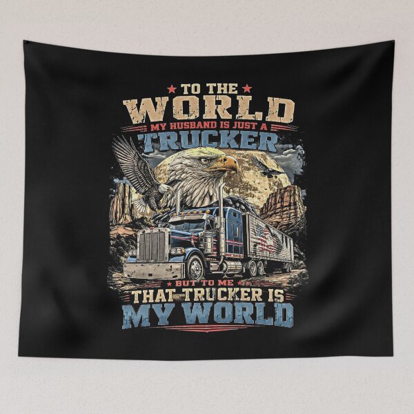 Item preview, My Husband Is Just A Trucker Eagle Canyon Patriotic Wife designed and sold by graphixpolash.