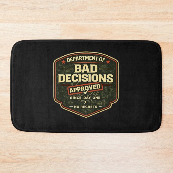 Item preview, Department of Bad Decisions Vintage Funny Shirt Since Day One No Regrets Tee designed and sold by GhostDawgs.