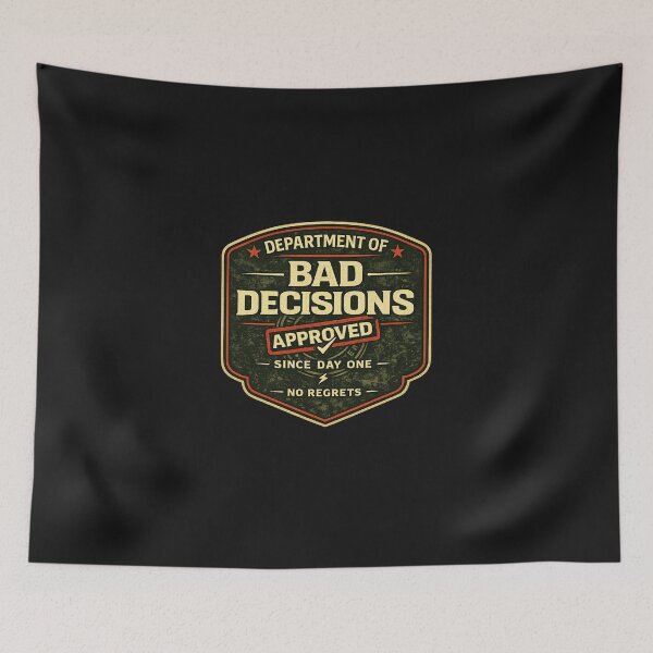 Item preview, Department of Bad Decisions Vintage Funny Shirt Since Day One No Regrets Tee designed and sold by GhostDawgs.