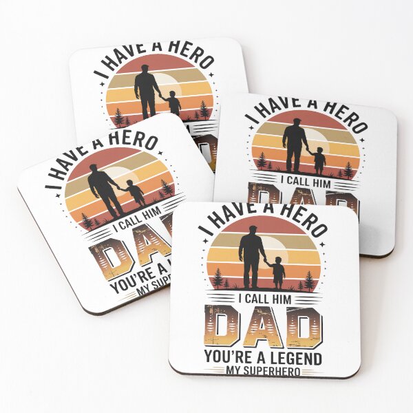 Item preview, Father's Day Design - Retro Sunset Dad-Son Silhouette, 'DAD You're a Legend My Superhero' - Father's Day designed and sold by KMMODERNDESIGNS.