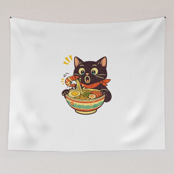 Item preview, Ramen Cat – Big Bite designed and sold by LuveraxArt.
