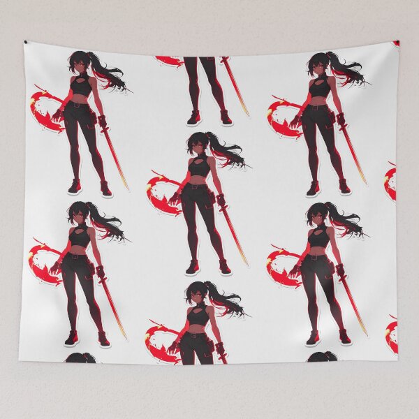 Item preview, Silhouette of a dark anime warrior with a sword designed and sold by BetweenForms.