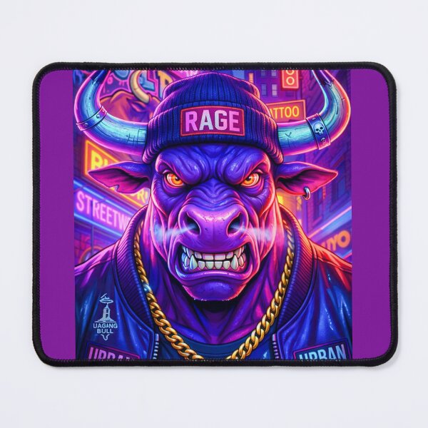 Item preview, Urban Beast Bull Rage Streetwear Cyberpunk Illustration  designed and sold by digitalbob60.